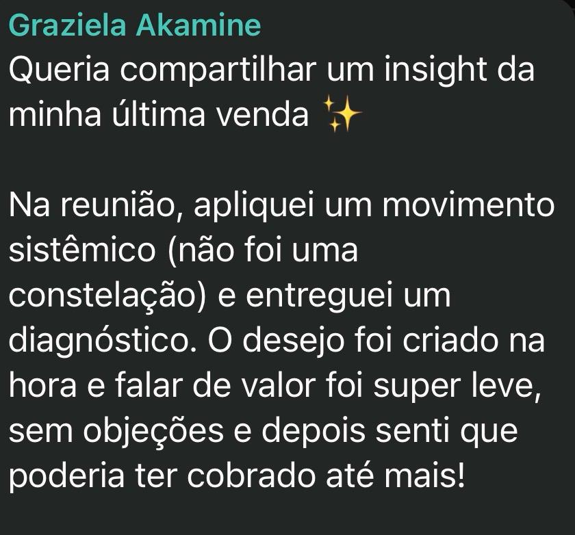 Graziela Akamine: venda leve sem objeções